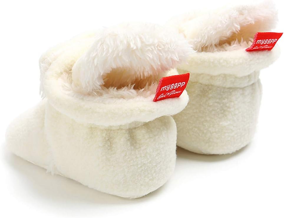 Infant Baby Girls Boys Fleece Booties Soft Non-Slip Sole Winter Warm Cozy with Grippers Stay On Socks Newborn Toddler First Walkers Crib Shoes - Image 5